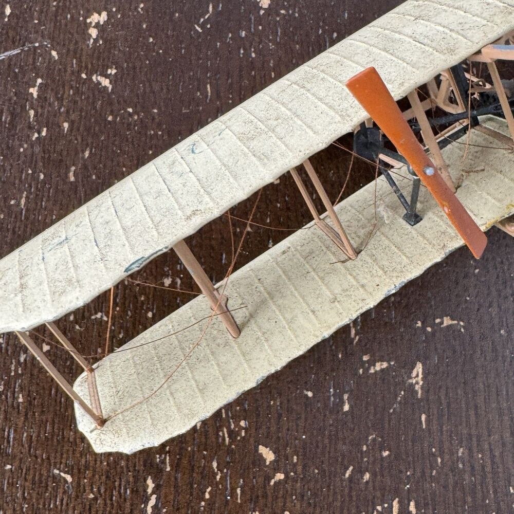 Vintage Wright Brothers Kitty Hawk Scale Die Cast Metal Airplane 7” Wingspan - Picture 4 of 9